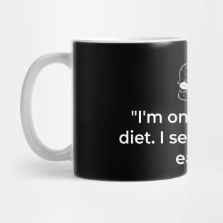 "I'm on a seafood diet. I see food and I eat it." Funny Quote Mug